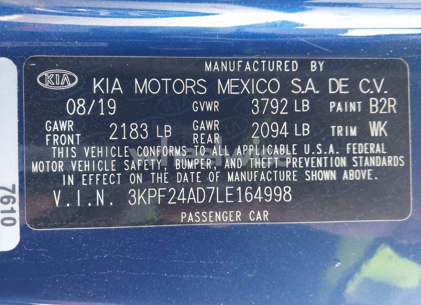 Photo 9 of 2020 Kia Forte LXS (VIN 3KPF24AD7LE164998)