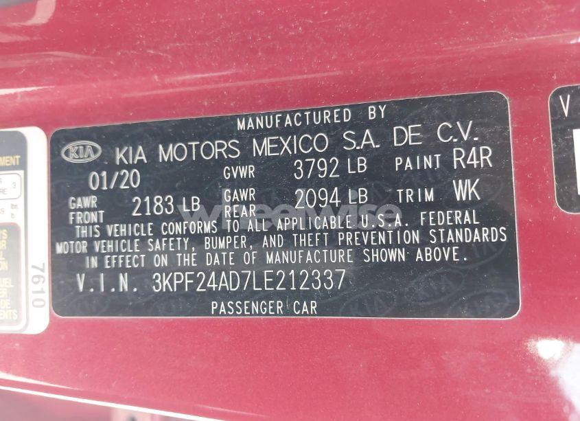 Photo 9 of 2020 Kia Forte LXS (VIN 3KPF24AD7LE212337)