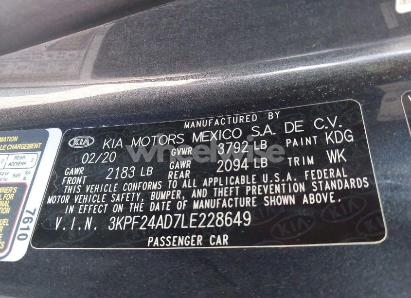 Photo 9 of 2020 Kia Forte LXS (VIN 3KPF24AD7LE228649)