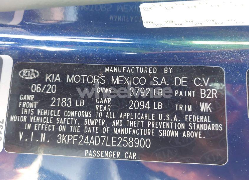 Photo 9 of 2020 Kia Forte LXS (VIN 3KPF24AD7LE258900)