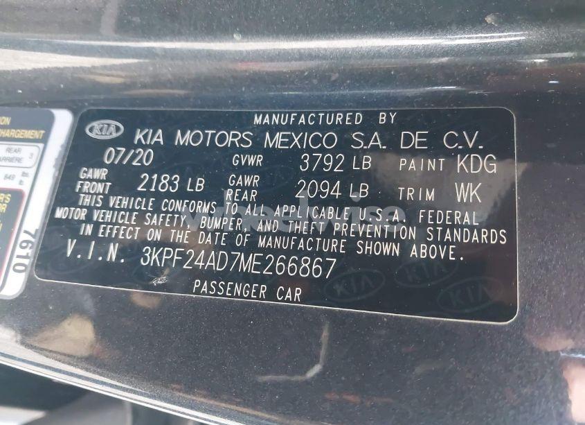 Photo 9 of 2021 Kia Forte LXS (VIN 3KPF24AD7ME266867)