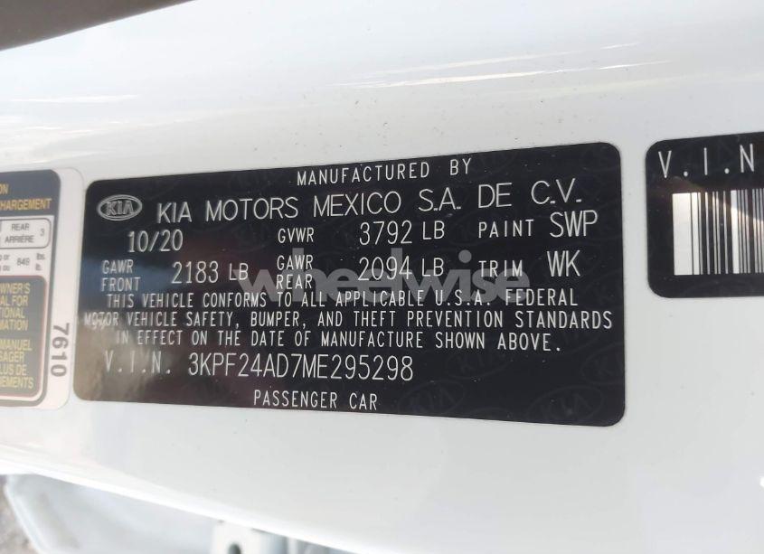 Photo 9 of 2021 Kia Forte LXS (VIN 3KPF24AD7ME295298)