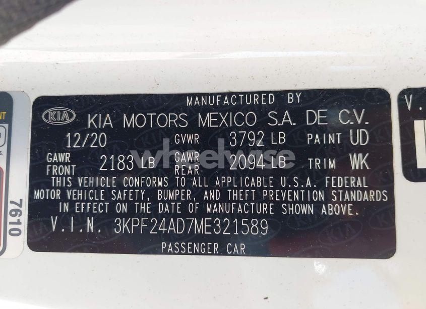 Photo 9 of 2021 Kia Forte LXS (VIN 3KPF24AD7ME321589)