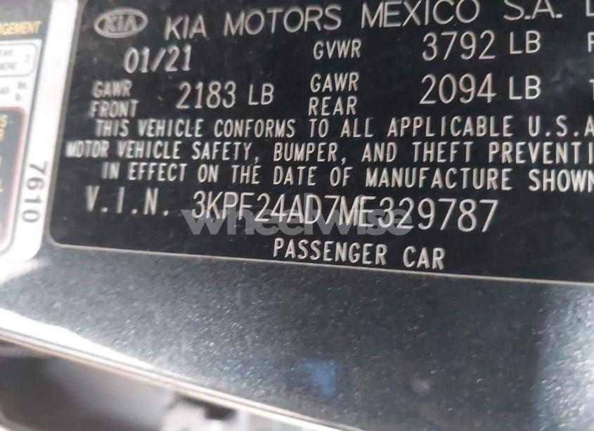 Photo 9 of 2021 Kia Forte LXS (VIN 3KPF24AD7ME329787)