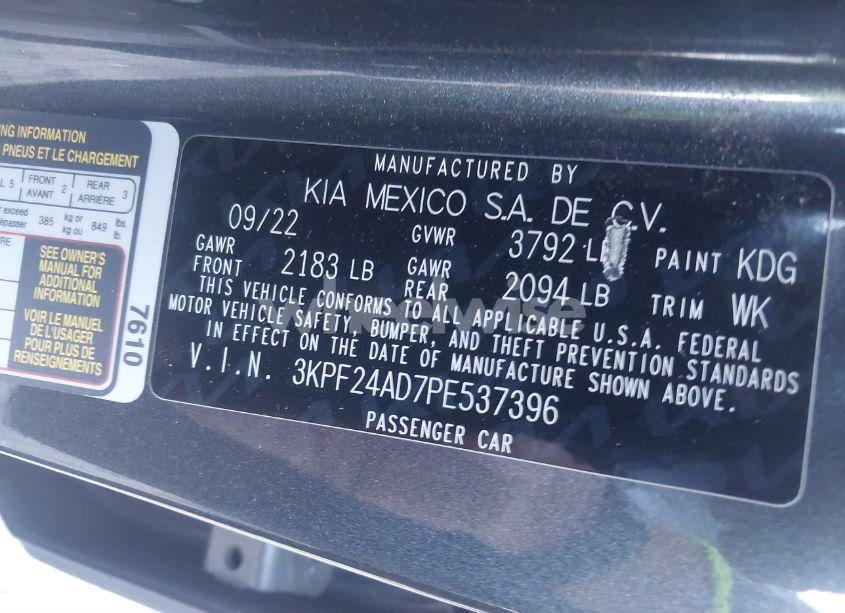 Photo 9 of 2023 Kia Forte LXS (VIN 3KPF24AD7PE537396)