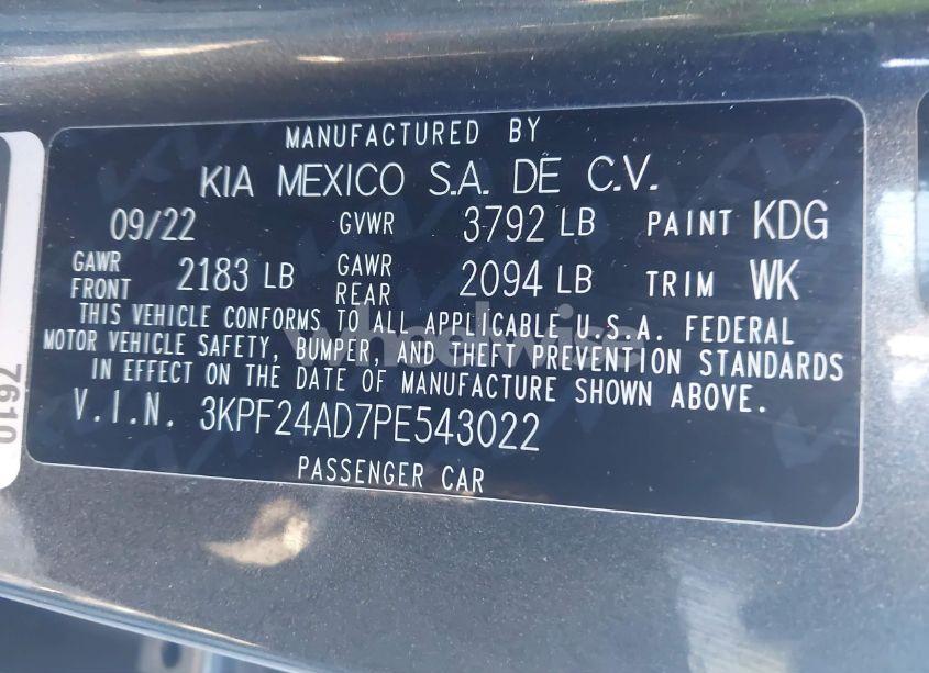 Photo 9 of 2023 Kia Forte LXS (VIN 3KPF24AD7PE543022)