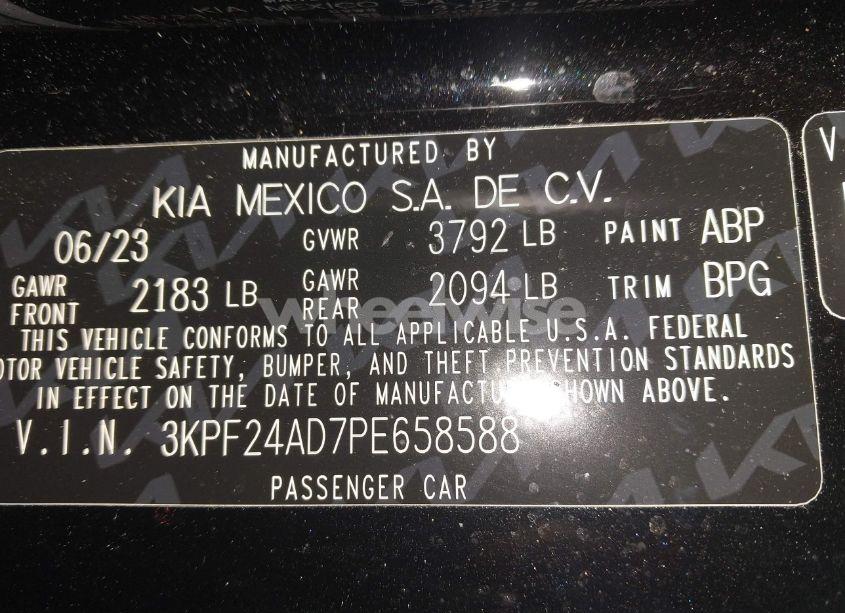 Photo 9 of 2023 Kia Forte LXS (VIN 3KPF24AD7PE658588)