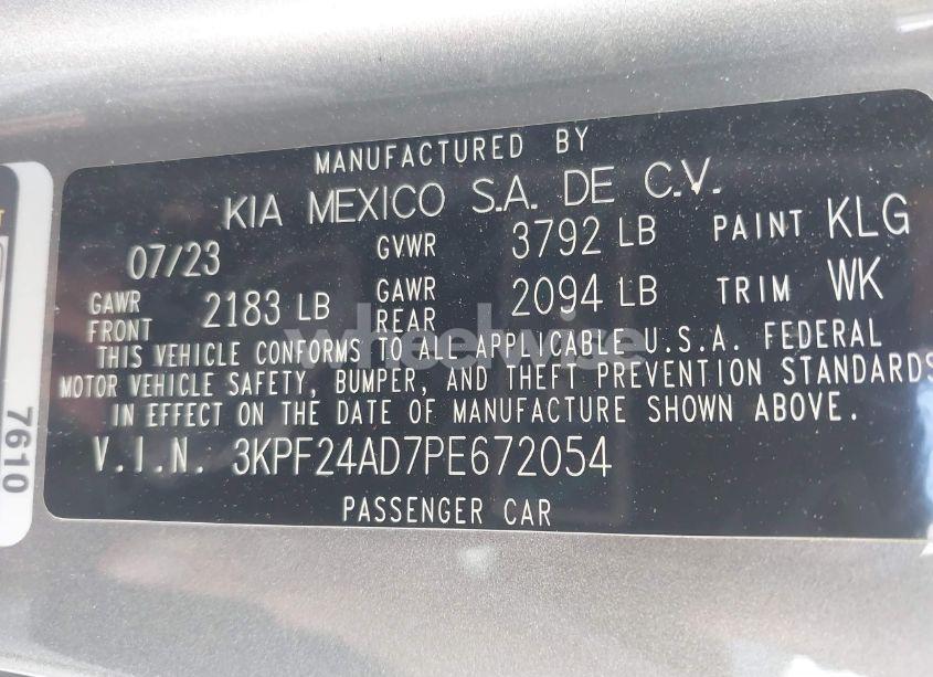 Photo 9 of 2023 Kia Forte LXS (VIN 3KPF24AD7PE672054)