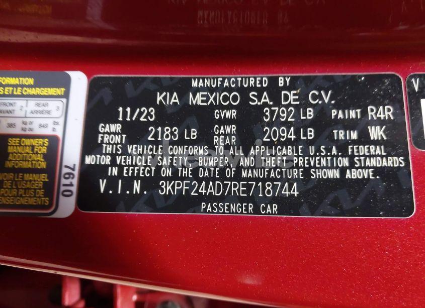 Photo 9 of 2024 Kia Forte LXS (VIN 3KPF24AD7RE718744)