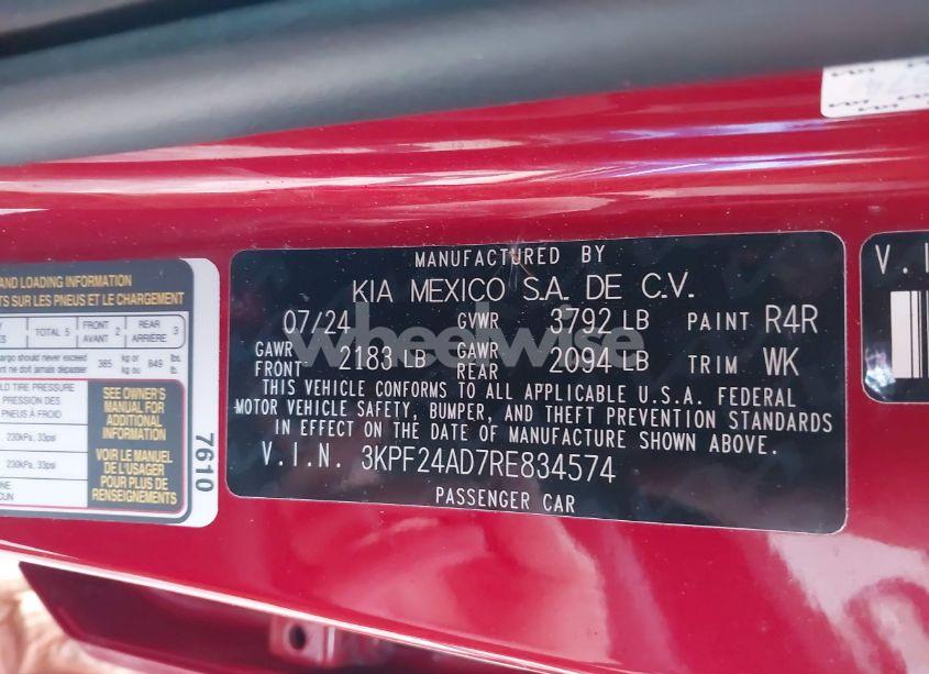 Photo 9 of 2024 Kia Forte LXS (VIN 3KPF24AD7RE834574)