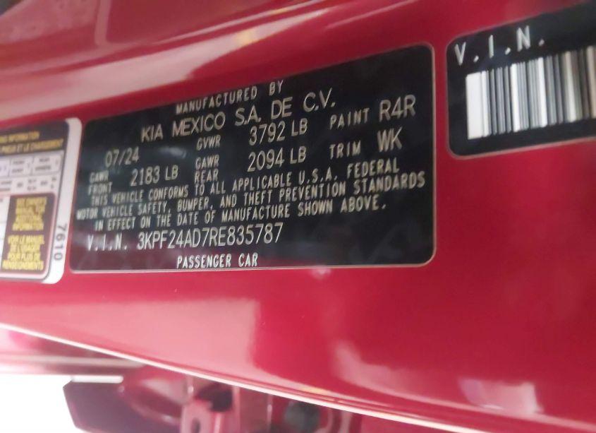 Photo 9 of 2024 Kia Forte LXS (VIN 3KPF24AD7RE835787)