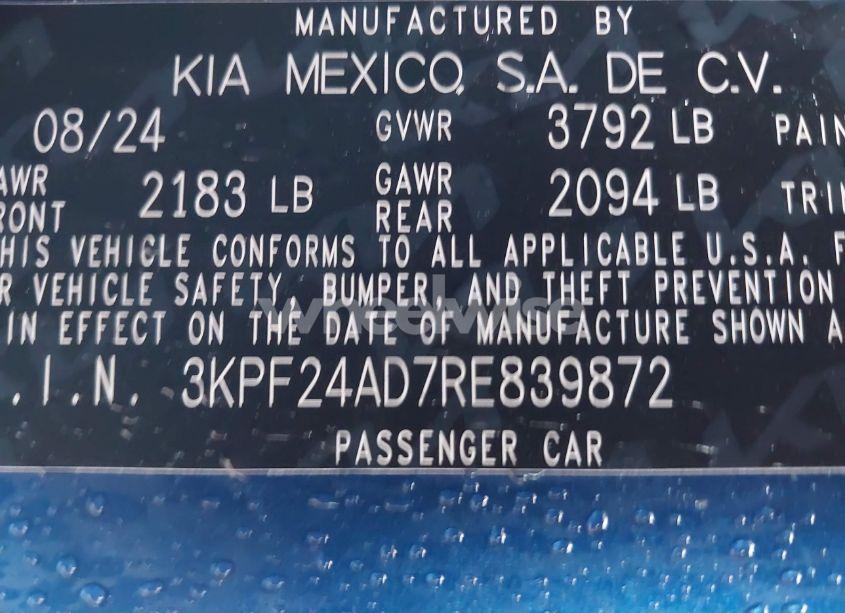Photo 9 of 2024 Kia Forte LXS (VIN 3KPF24AD7RE839872)
