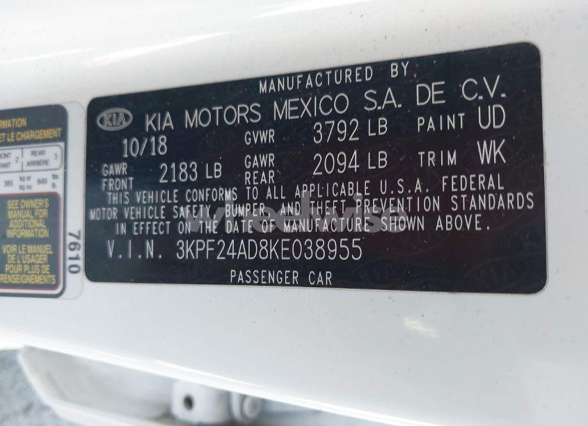 Photo 9 of 2019 Kia Forte LXS (VIN 3KPF24AD8KE038955)