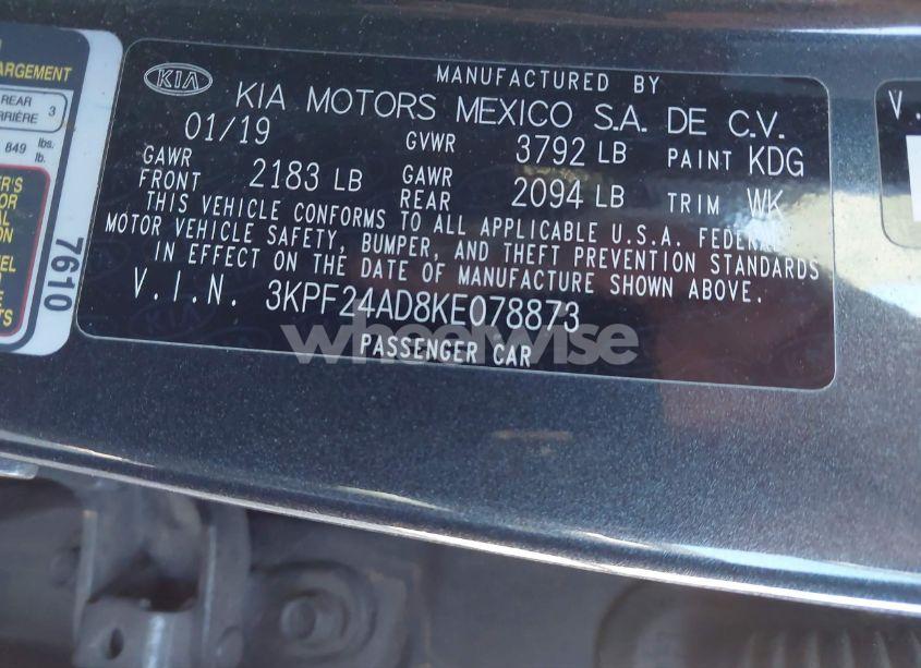 Photo 9 of 2019 Kia Forte LXS (VIN 3KPF24AD8KE078873)