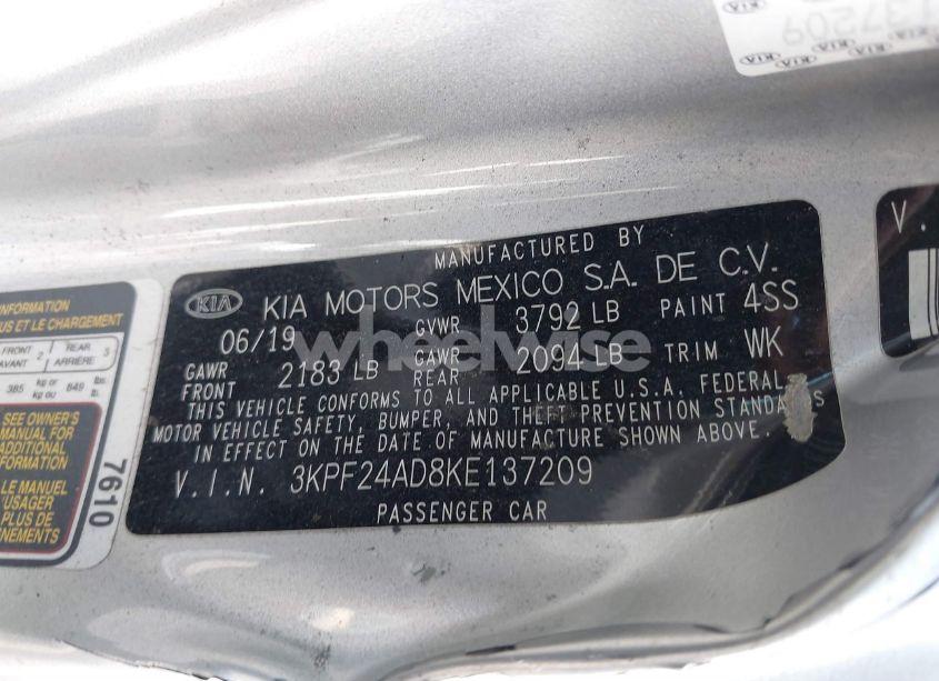 Photo 9 of 2019 Kia Forte LXS (VIN 3KPF24AD8KE137209)