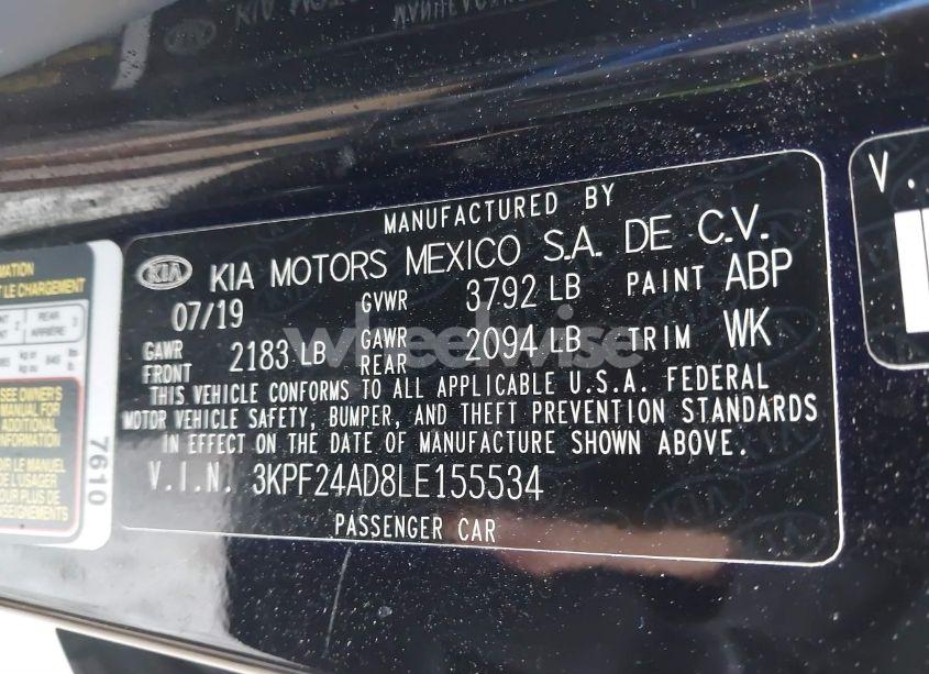 Photo 9 of 2020 Kia Forte LXS (VIN 3KPF24AD8LE155534)