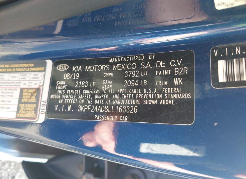 Photo 9 of 2020 Kia Forte LXS (VIN 3KPF24AD8LE163326)