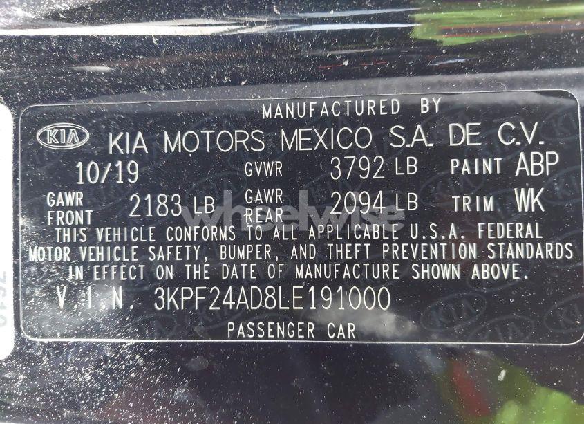 Photo 9 of 2020 Kia Forte LXS (VIN 3KPF24AD8LE191000)