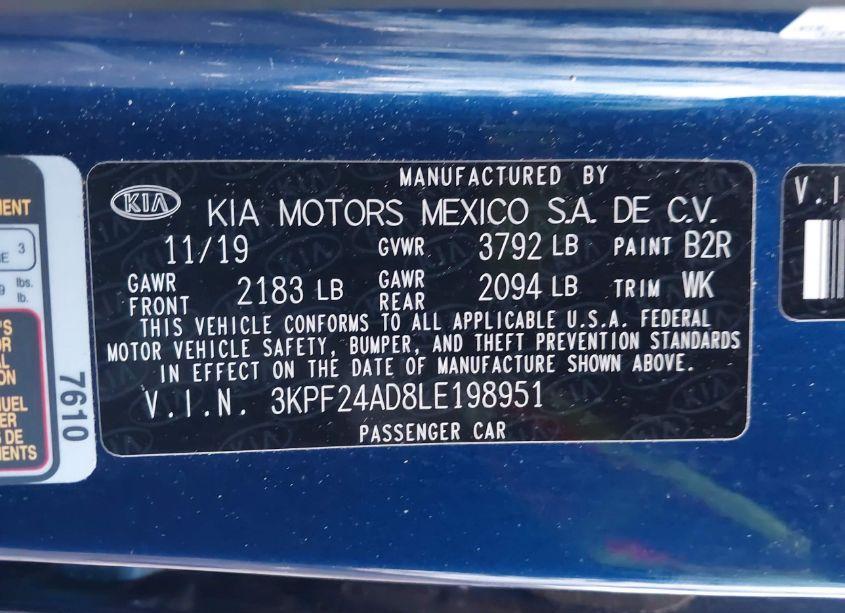 Photo 9 of 2020 Kia Forte LXS (VIN 3KPF24AD8LE198951)