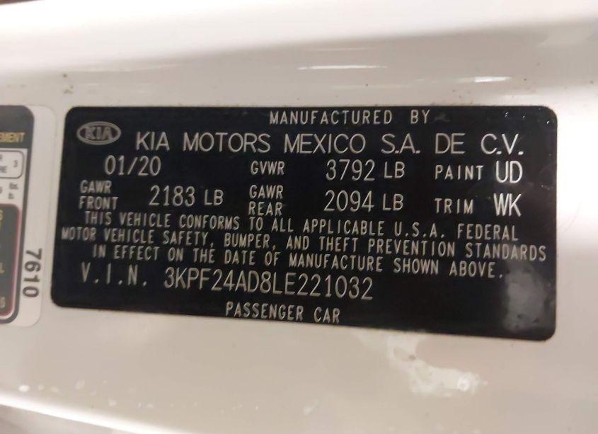 Photo 9 of 2020 Kia Forte LXS (VIN 3KPF24AD8LE221032)