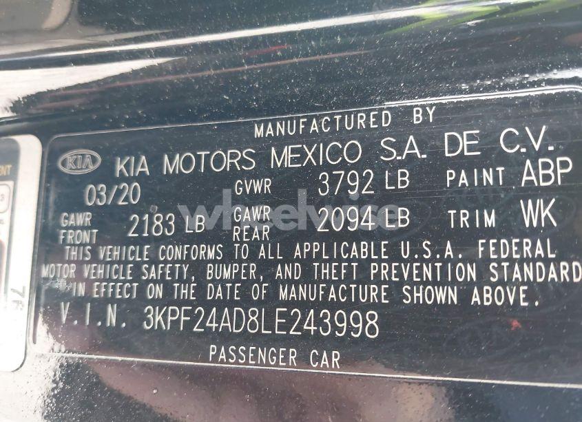 Photo 9 of 2020 Kia Forte LXS (VIN 3KPF24AD8LE243998)