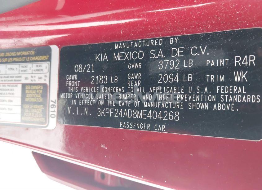 Photo 9 of 2021 Kia Forte LXS (VIN 3KPF24AD8ME404268)