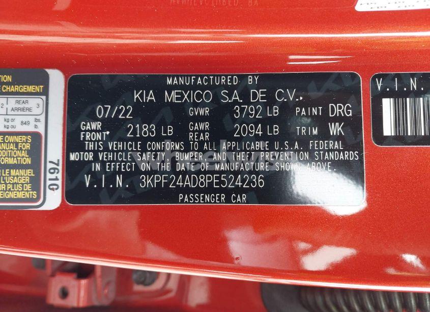 Photo 9 of 2023 Kia Forte LXS (VIN 3KPF24AD8PE524236)