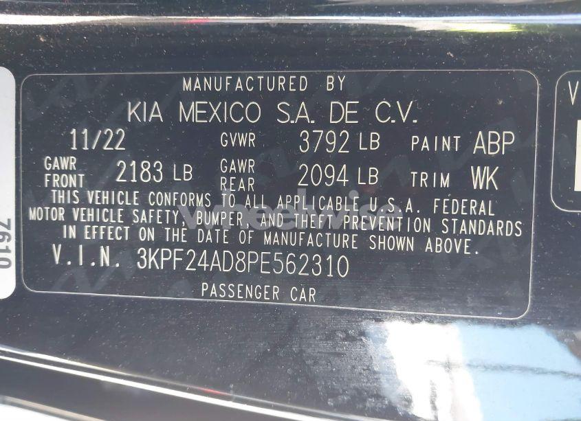 Photo 9 of 2023 Kia Forte LXS (VIN 3KPF24AD8PE562310)