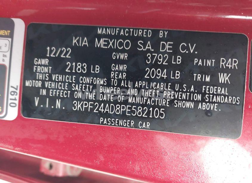 Photo 9 of 2023 Kia Forte LXS (VIN 3KPF24AD8PE582105)