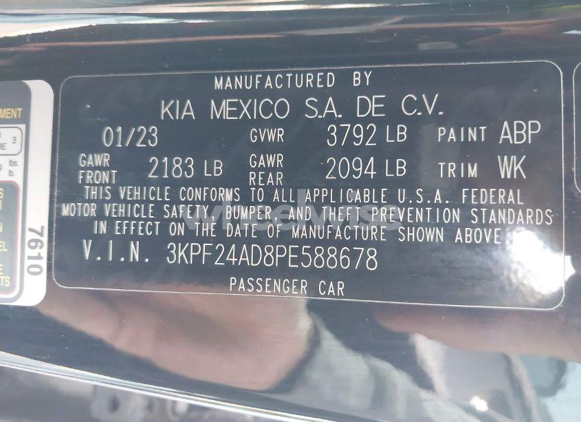 Photo 9 of 2023 Kia Forte LXS (VIN 3KPF24AD8PE588678)