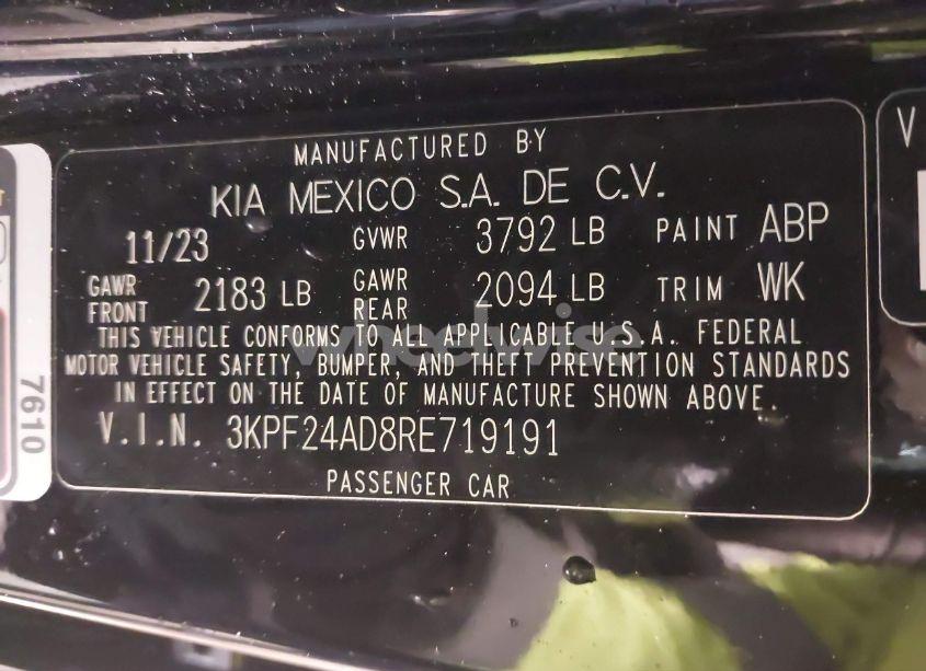 Photo 9 of 2024 Kia Forte LXS (VIN 3KPF24AD8RE719191)