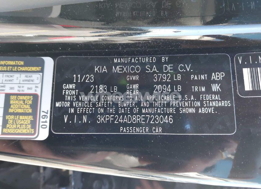 Photo 9 of 2024 Kia Forte LXS (VIN 3KPF24AD8RE723046)