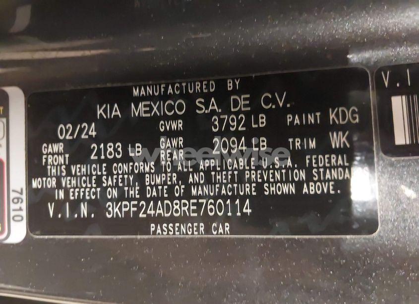 Photo 9 of 2024 Kia Forte LXS (VIN 3KPF24AD8RE760114)