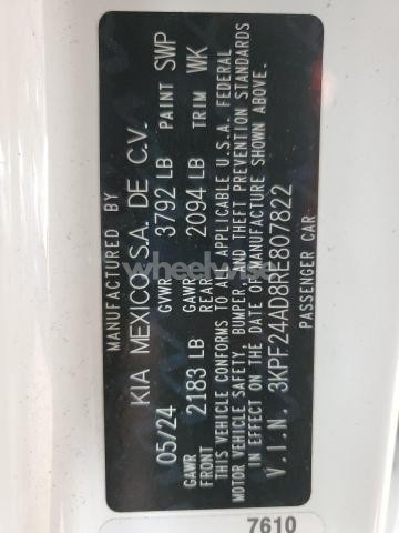 Photo 8 of 2024 KIA FORTE LX (VIN 3KPF24AD8RE807822)