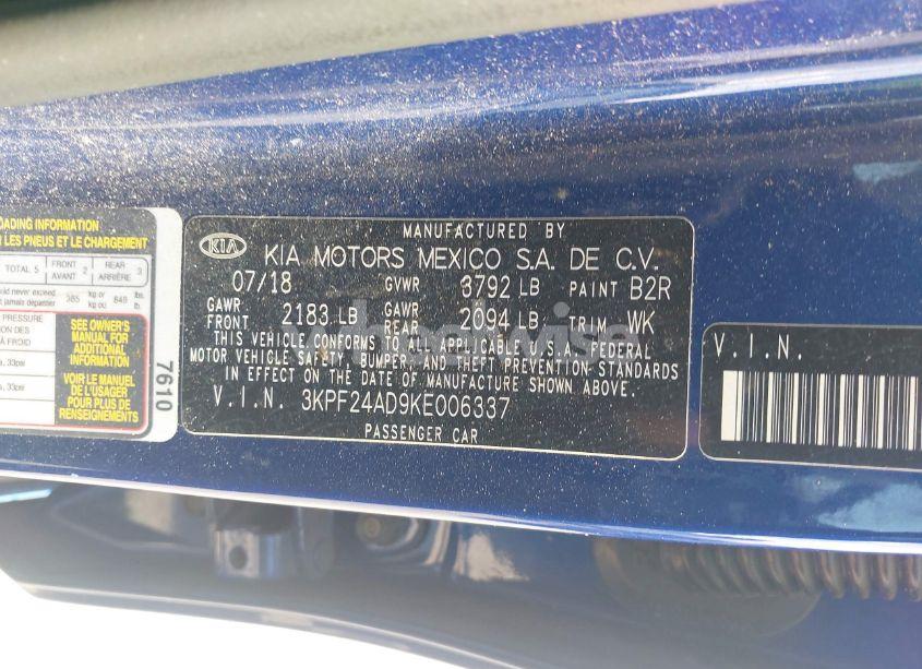 Photo 9 of 2019 Kia Forte LXS (VIN 3KPF24AD9KE006337)