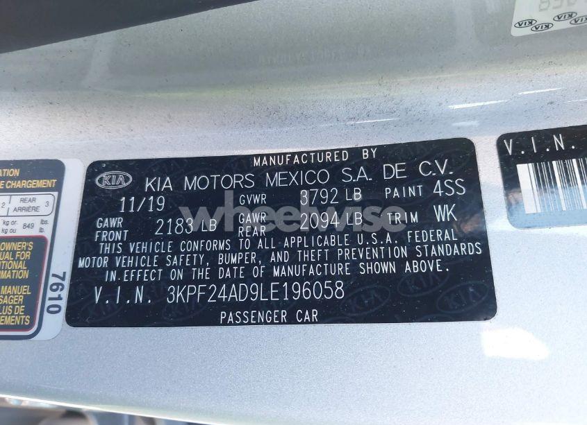 Photo 9 of 2020 Kia Forte LXS (VIN 3KPF24AD9LE196058)