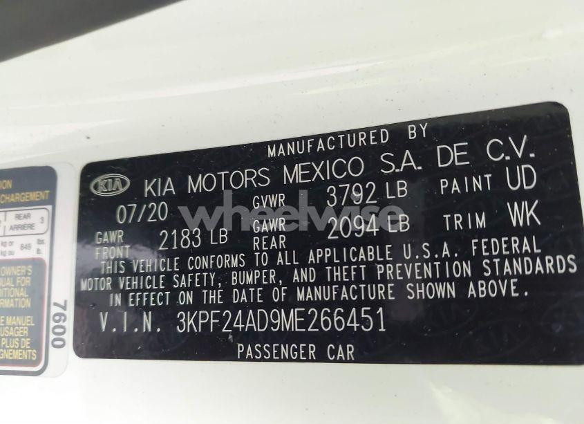 Photo 9 of 2021 Kia Forte FE (VIN 3KPF24AD9ME266451)