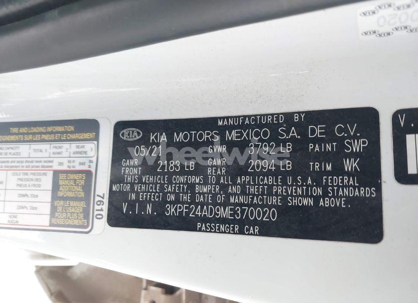 Photo 9 of 2021 Kia Forte LXS (VIN 3KPF24AD9ME370020)
