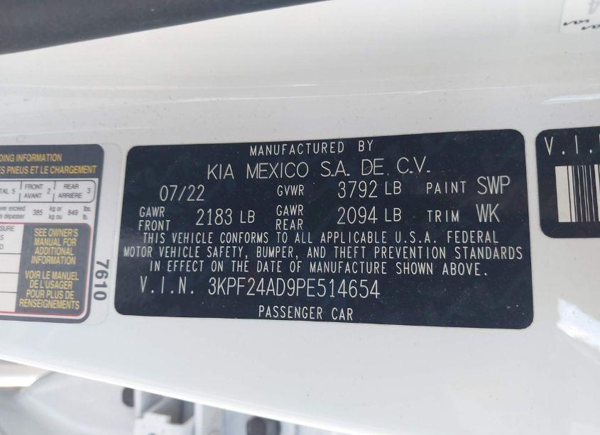 Photo 9 of 2023 Kia Forte LXS (VIN 3KPF24AD9PE514654)