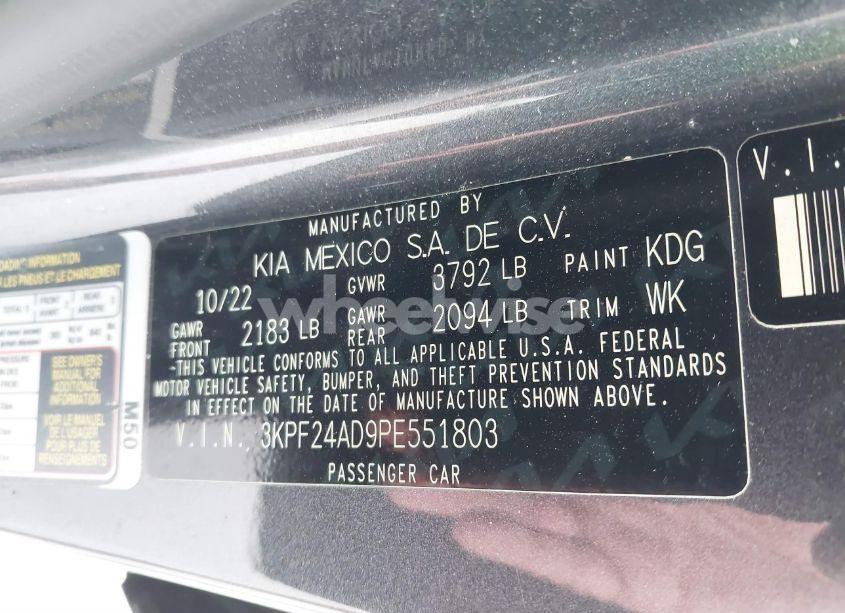 Photo 9 of 2023 Kia Forte LX (VIN 3KPF24AD9PE551803)