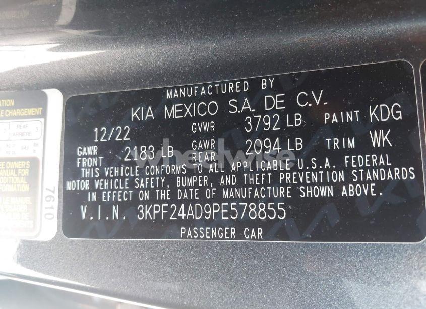 Photo 9 of 2023 Kia Forte LXS (VIN 3KPF24AD9PE578855)