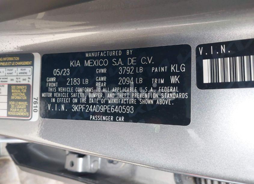 Photo 9 of 2023 Kia Forte LXS (VIN 3KPF24AD9PE640593)