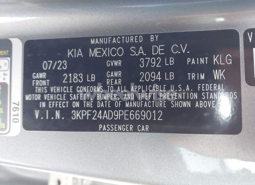 Photo 9 of 2023 Kia Forte LXS (VIN 3KPF24AD9PE669012)
