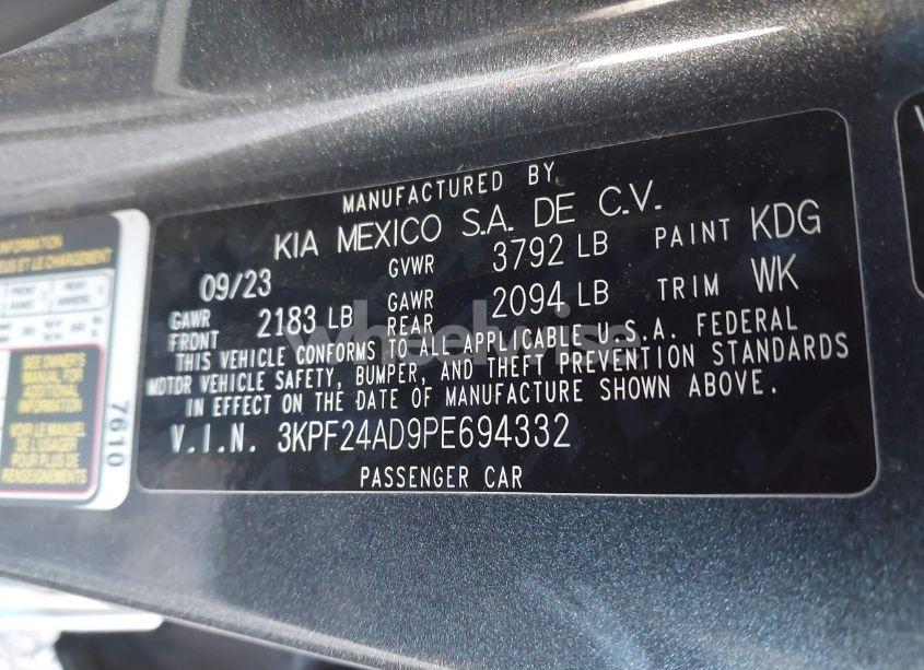 Photo 9 of 2023 Kia Forte LXS (VIN 3KPF24AD9PE694332)