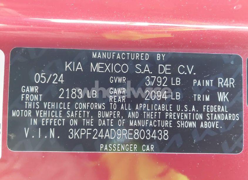 Photo 9 of 2024 Kia Forte LXS (VIN 3KPF24AD9RE803438)