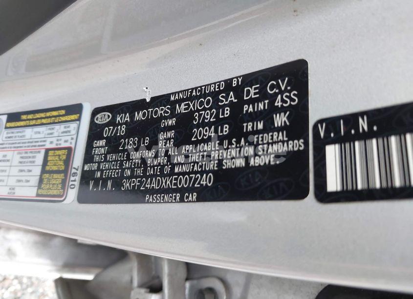 Photo 9 of 2019 Kia Forte LXS (VIN 3KPF24ADXKE007240)