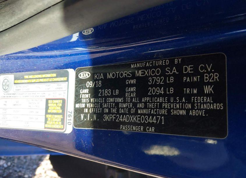 Photo 9 of 2019 Kia Forte LXS (VIN 3KPF24ADXKE034471)
