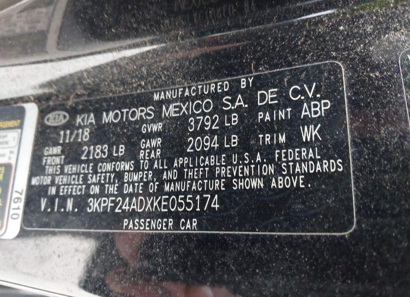 Photo 9 of 2019 Kia Forte LXS (VIN 3KPF24ADXKE055174)