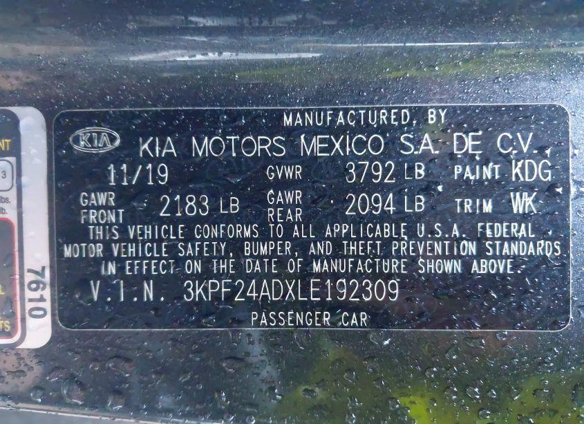 Photo 9 of 2020 Kia Forte LXS (VIN 3KPF24ADXLE192309)