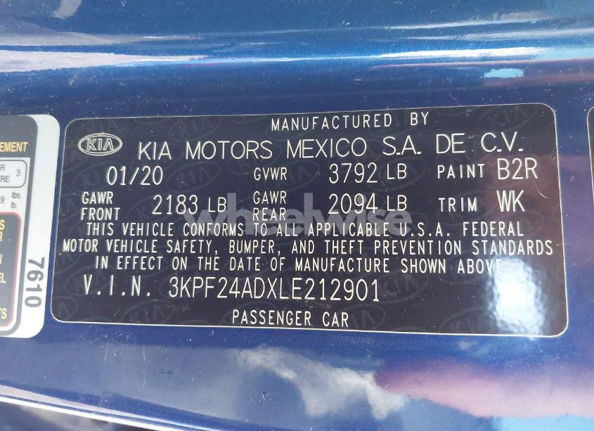 Photo 9 of 2020 Kia Forte LXS (VIN 3KPF24ADXLE212901)